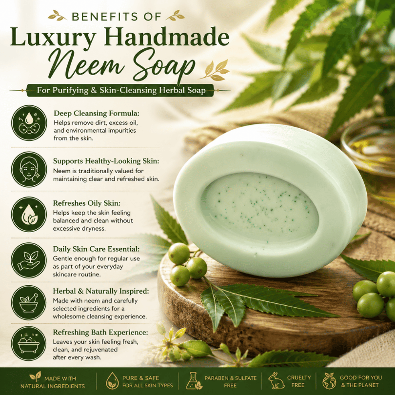 Luxury Handmade Neem Soap For Purifying & Skin-Cleansing Herbal Soap