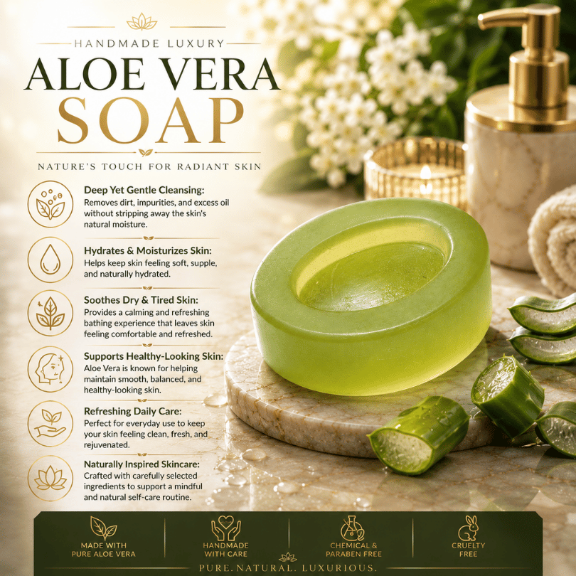 Luxury Aloe Vera Soap – Natural Hydrating & Soothing Bath Soap