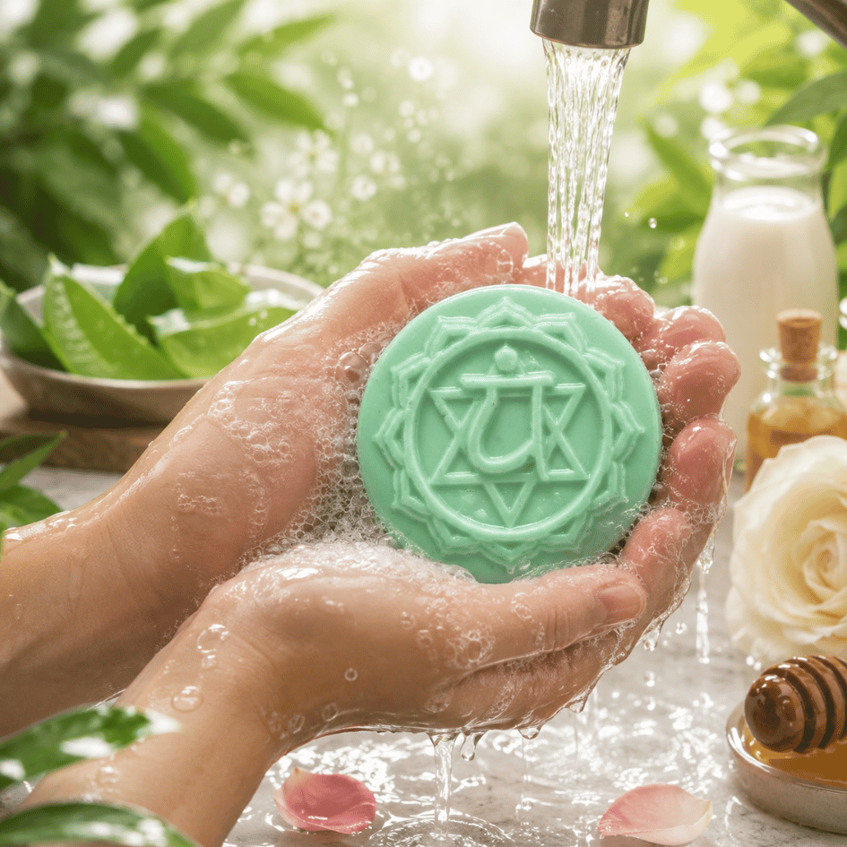 Handmade Heart Chakra Soap by Subheccha Natural