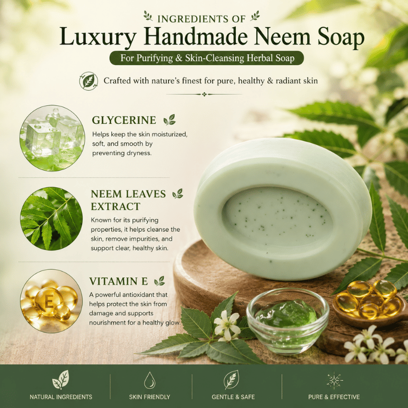 Luxury Handmade Neem Soap For Purifying & Skin-Cleansing Herbal Soap