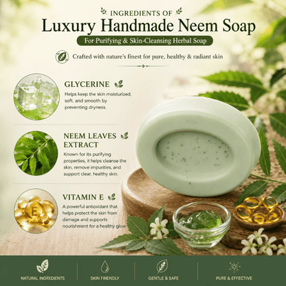 Luxury Handmade Neem Soap For Purifying & Skin-Cleansing Herbal Soap