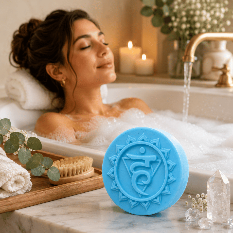 Luxury Throat Chakra Soap with Goat Milk and Eucalyptus Oil